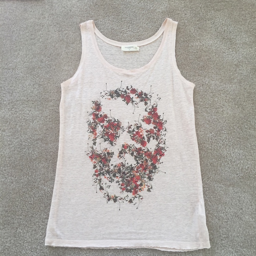 New Eleven Paris linen skull tank top xs